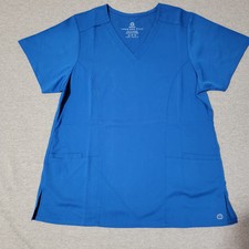 Wonder Wink Premiere Flex V Neck Scrub Top Women's Medium Royal Blue Modern Fit
