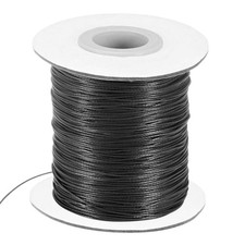 175 Yards 0.5mm Waxed Polyester Cord with Spool for Jewelry Making, Black