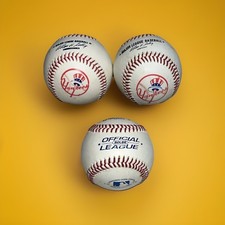 Rawlings Signature Series Jumbo Autograph Baseball New York Yankees Lot Of 3