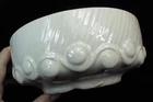 Vintage McCoy Pottery Ivory White Wave Knob Shallow 8" BULB PLANTER BOWL  1940's