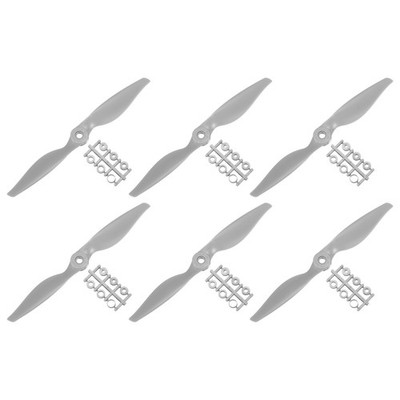 6 Stück 7x5 Zoll Propeller RC Propeller 2-Flügelige Blätter Grau mit Adapterring