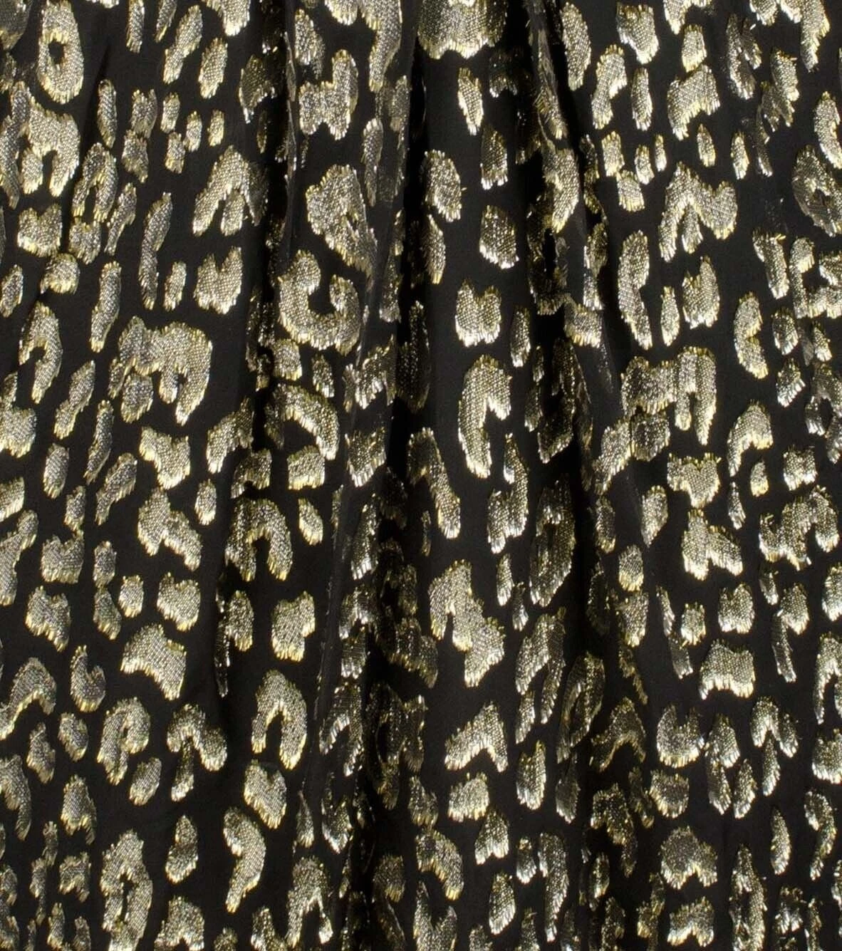 Michael Kors Mini Abito Donna Leopardato Jacquard Metallizzato Nero Oro