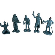 5 Marx Cape Canaveral Missile Base Ground Crew Playset Figures Vintage 1950 1960