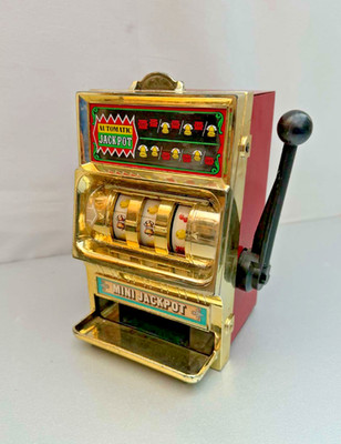 Vintage Waco Mini Jackpot Spielautomat Spielzeug 70er Japan einarmig Bandit Obst Bank