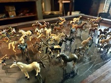 Vintage Plastic Lot Of Hand painted Horses, Perfect For Diorama, 1960 To 1970 s