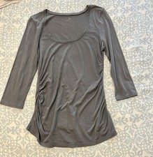 NWOT Vtg Three Dots gray 3/4 sleeve t-shirt; ...