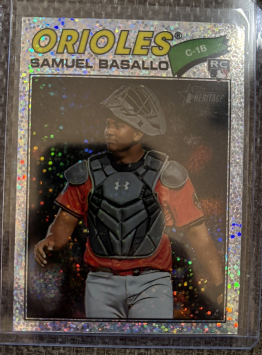 2026 Topps Heritage - Samuel Basallo #175 Chrome Silver Sparkle Refractor (RC)