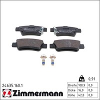Zimmermann 24635.160.1 Bremsbelagsatz FüR Honda CR V RE RM