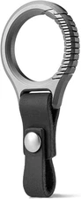 Tisur Men'S Titanium Carabiner Keychain With Genuine Leather Key Ring (Gray)_