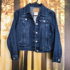 Levi's Youth Denim Jacket Kids Size M 10-12 SZ Blue Trucker Casual Button-Up