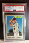 2019 Topps Heritage #485 Mike Trout French Text Variation PSA 10 GEM MINT Angels