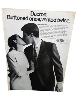 1967 DuPont Dacron Suit Fashion Print Ad Varsity Town Vintage