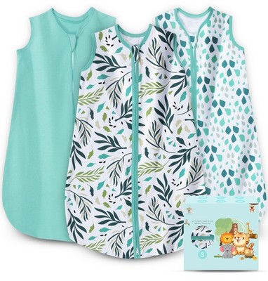 Baby Sleep Sack 0-6 Months - Lightweight 100% Cotton 2-Way Zipper TOG 0.5 Inf...