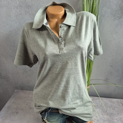 Damen Shirt Elevate Shirt Gr. M bis XXL Kurzarm Grau Polokragen (0788) NEU