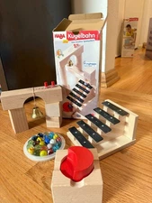 HABA Sound Staircase - Wooden Marble Run Accessory, Germany, 3-10 YO +50 marbles