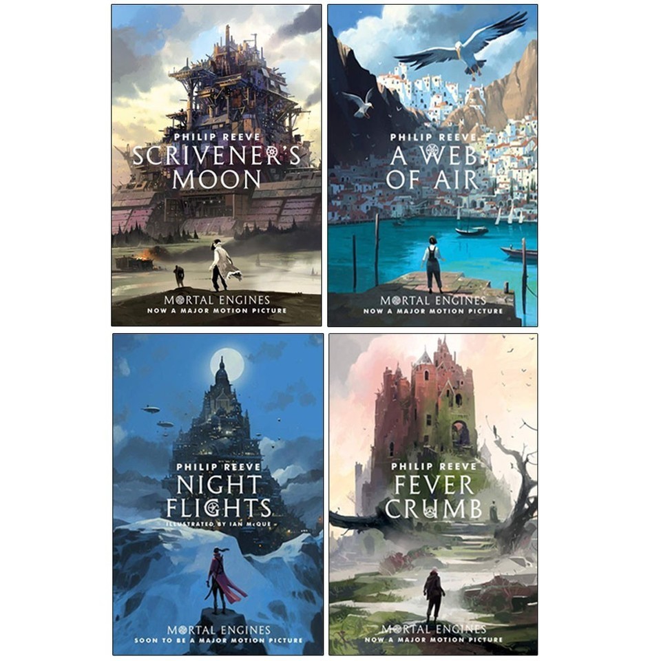 Mortal Engines 4 Books  Collection  Set by Philip Reeve Scrivener's Moon,Web of