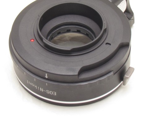 Canon EOS- Nikon 1 N1 Adapter Built in Aperture EF EF-S Mount Lens Camera J4 V5 - Picture 4 of 12