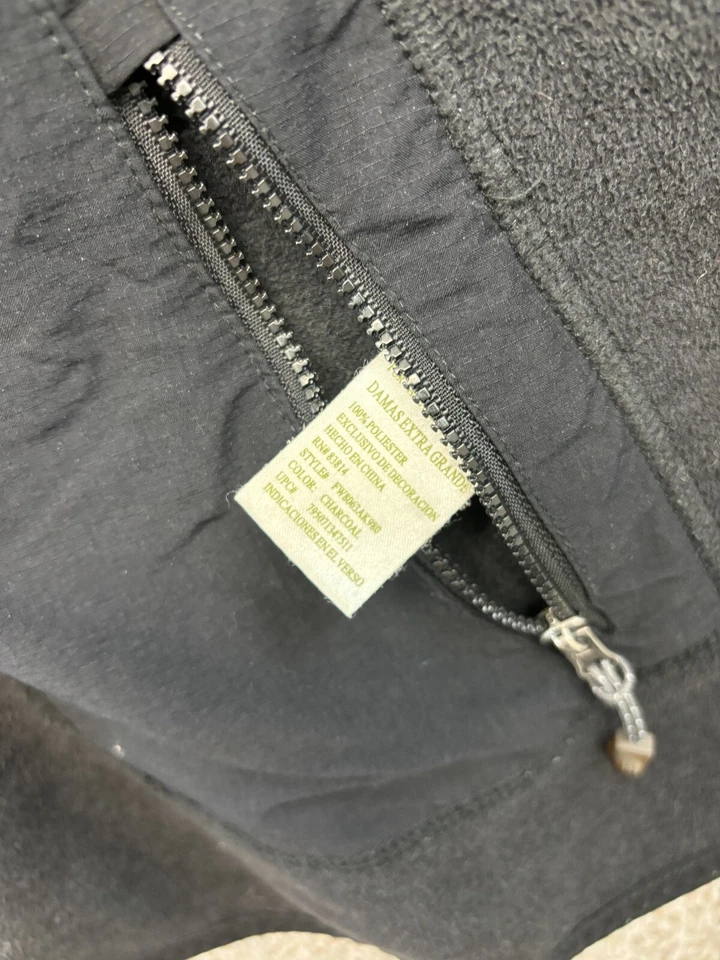 Chaqueta de forro polar Green Tea Charcoal Abrigo negro con cremallera completa Bolsillos con cremallera Talla XL para mujer Foto 3 de 4