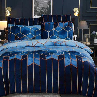 Luxury Reversible Duvet Quilt Cover Bedding Set Double King Super King Size