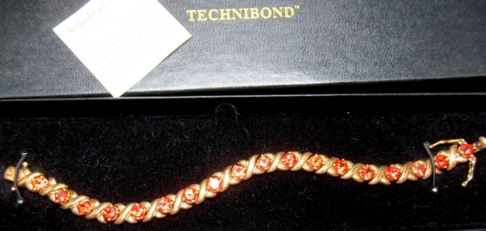 Pulsera TECHNIBOND Plata de Ley Color Cobre Piedra Nueva en Caja Original Foto 3 de 3