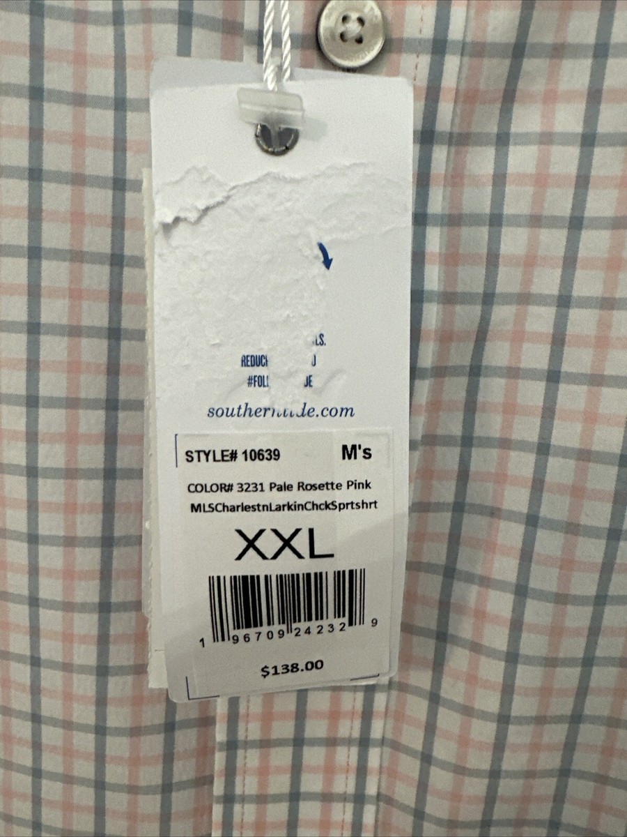 NWT Southern Tide Charleston Shirt Pale Pink Long Sleeve Button Up