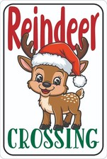 Cute Baby Reindeer Crossing Sign, Christmas Decor, Holiday Home D&eacute;cor, Deer Xing