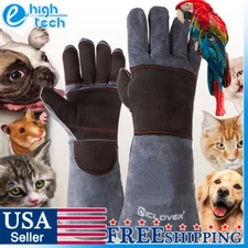 Handling Anti Bite Gloves Training Snake Cat Dog Pet Leather Safety Protective