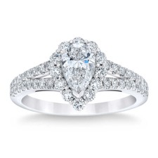 1Ct White Pear Cut CZ Women's Engagement Wedding Ring Solid 925 Sterling Silver