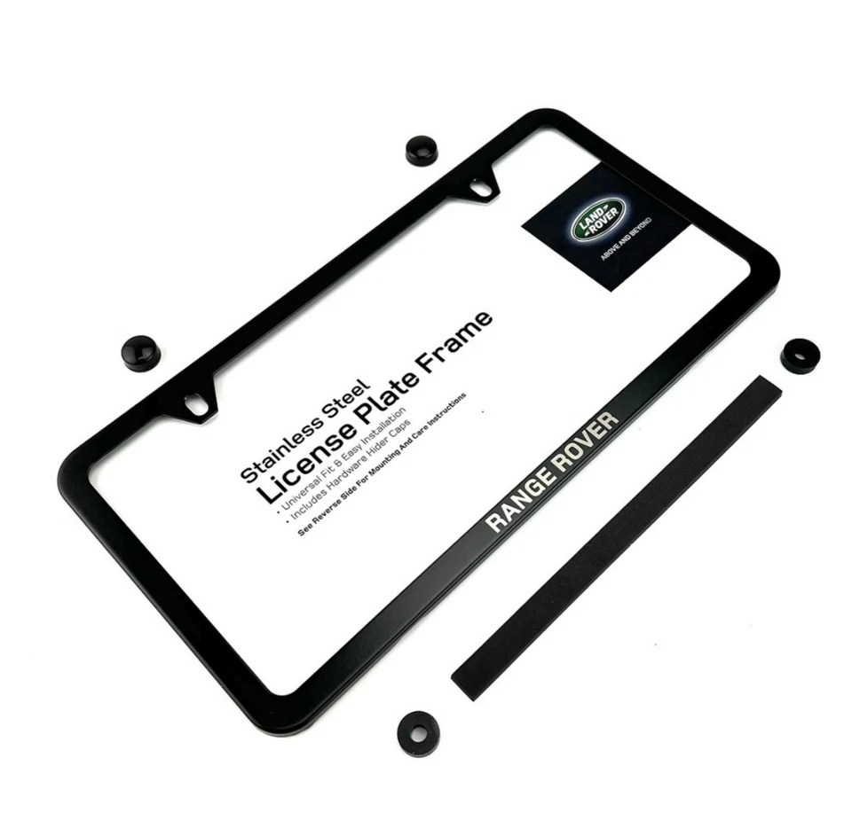 Range Rover Black Stainless Steel Slim License Plate Frame Genuine VPLCY0101 - Image 2 of 2
