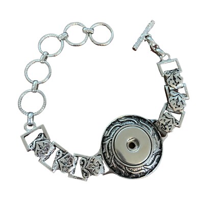 Snap Jewelry Bracelet Designer Toggle Heart Fits 18-20mm Ginger Style Charms