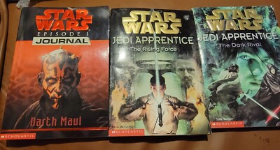 Lot Of 3 Star Wars Books Darth Maul Journal Dark Rival Rising Force Scholastic