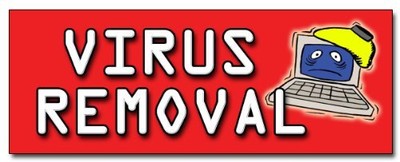 48'' Virus Removal Decal Sticker Computer Repair fix pc