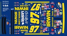  97 Kurt BuschIrwin Tools 2004 Ford 1/64th HO Scale Slot Car Waterslide Decals