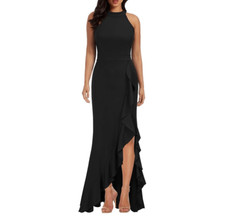 NWT Womens Woosea High Neck Black Bodycon Mermaid Evening Cocktail Dress - Sz S