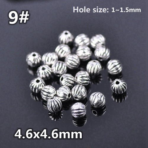 50pcs Tibetan Silver Color Metal Alloy Loose Spacer Beads Lot For Jewelry Making - Bild 19 von 59