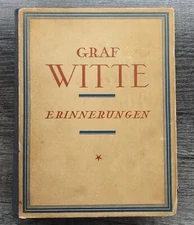 VERY RARE Graf Witte - Erinnerungen 1923 HCDJ German Language