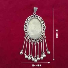 Chinese pure Handmade Miao silver bell tassels DIY embed inlaid necklace pendant