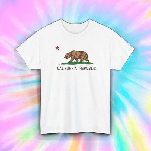 California Republic T-Shirt S-5XL Bear Flag Vintage State Pride Gift Tee