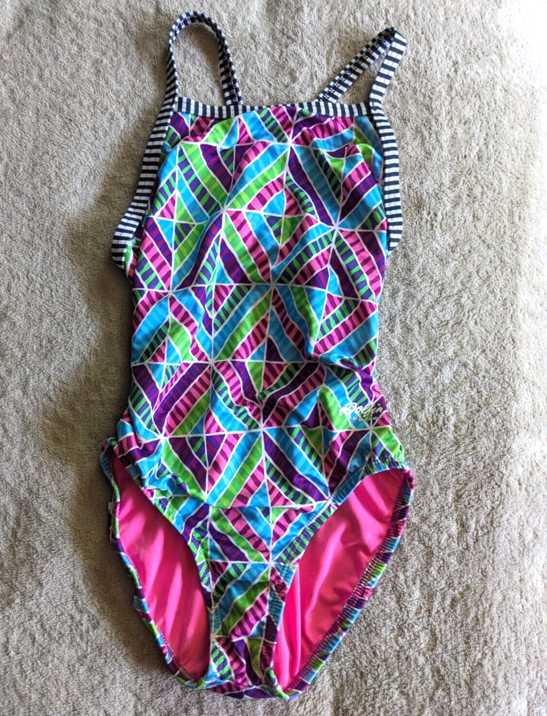 DOLFIN - UGLIES One Piece Swimsuit Womens Size 28 Blue Green Pink Purple