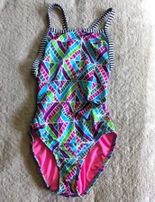 DOLFIN - UGLIES One Piece Swimsuit Womens Size 28 Blue Green Pink Purple