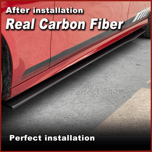 For Mercedes W213 E43 E53 E63 Sedan Real Carbon Side Skirts Extension Lips - Picture 3 of 12