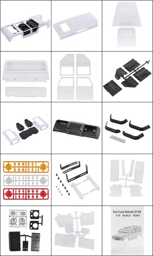 Hard Plastic 313mm 12.3in Wheelbase Defender Body Shell for 1/10 RC Crawler Car - Picture 6 of 27