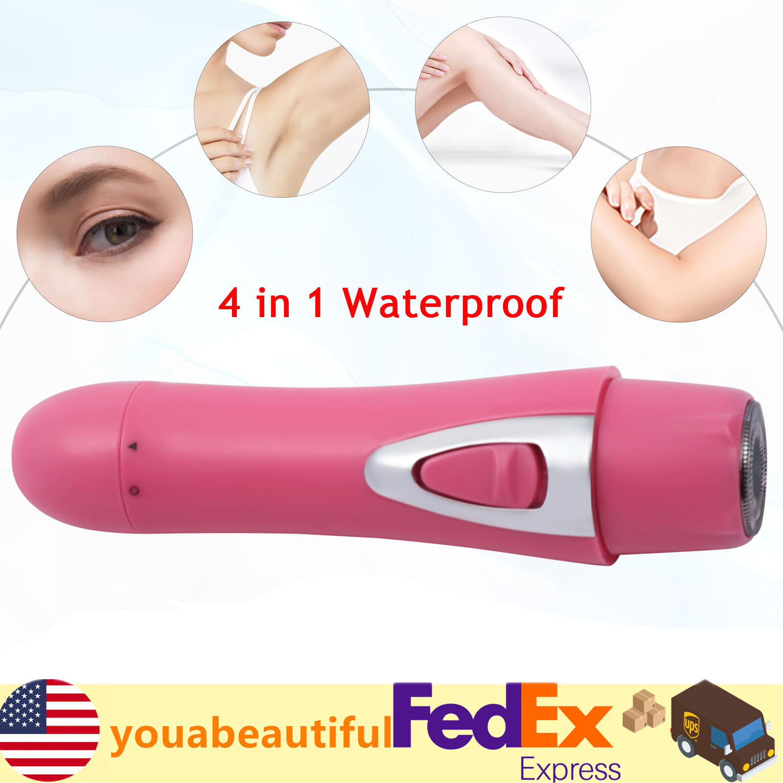 Facial Hair Removal for Women Painless Nose Hair Trimmer Waterproof 4 in 1