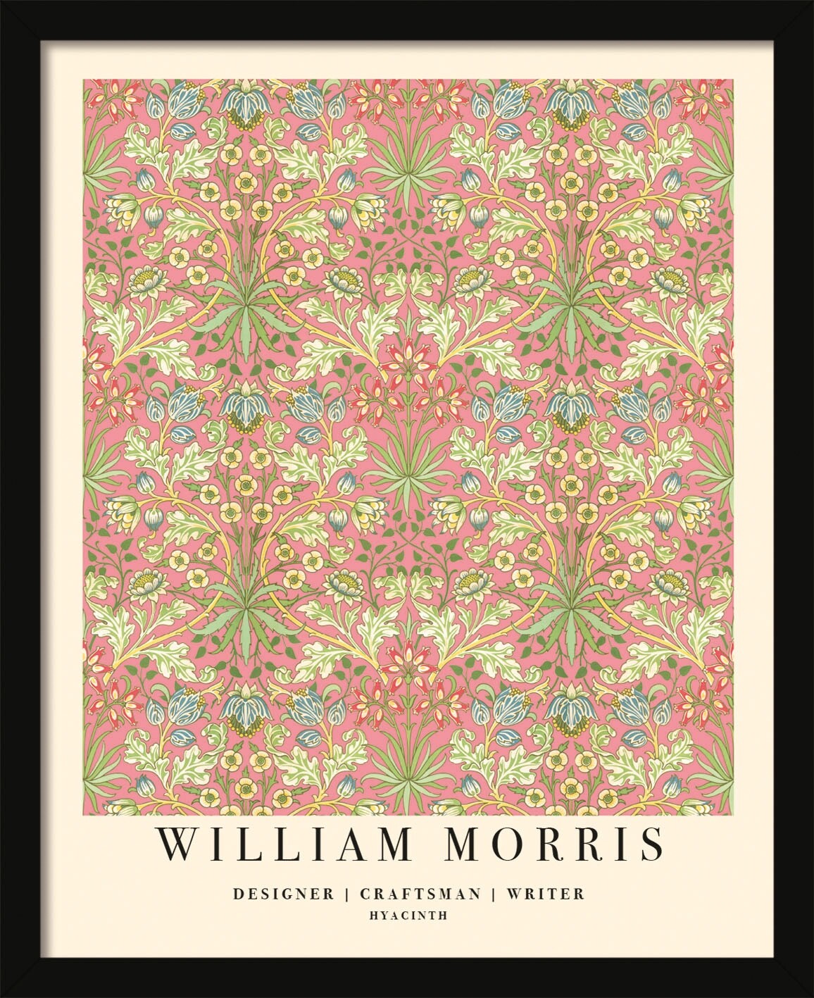 William Morris Framed Picture - Hyacinth - 40 x 50cm Print in Black Frame