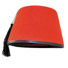 Fez Shriner Hat Red Novelty Giant Adult Felt Turkish Dr Who Cap Costume