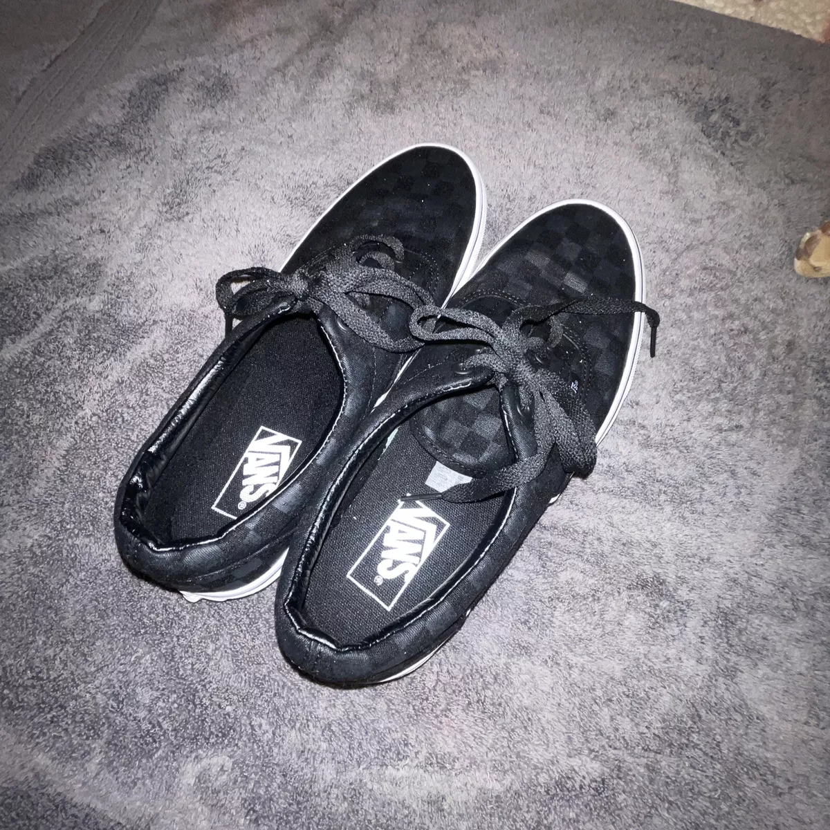 Dark gray checkered clearance vans