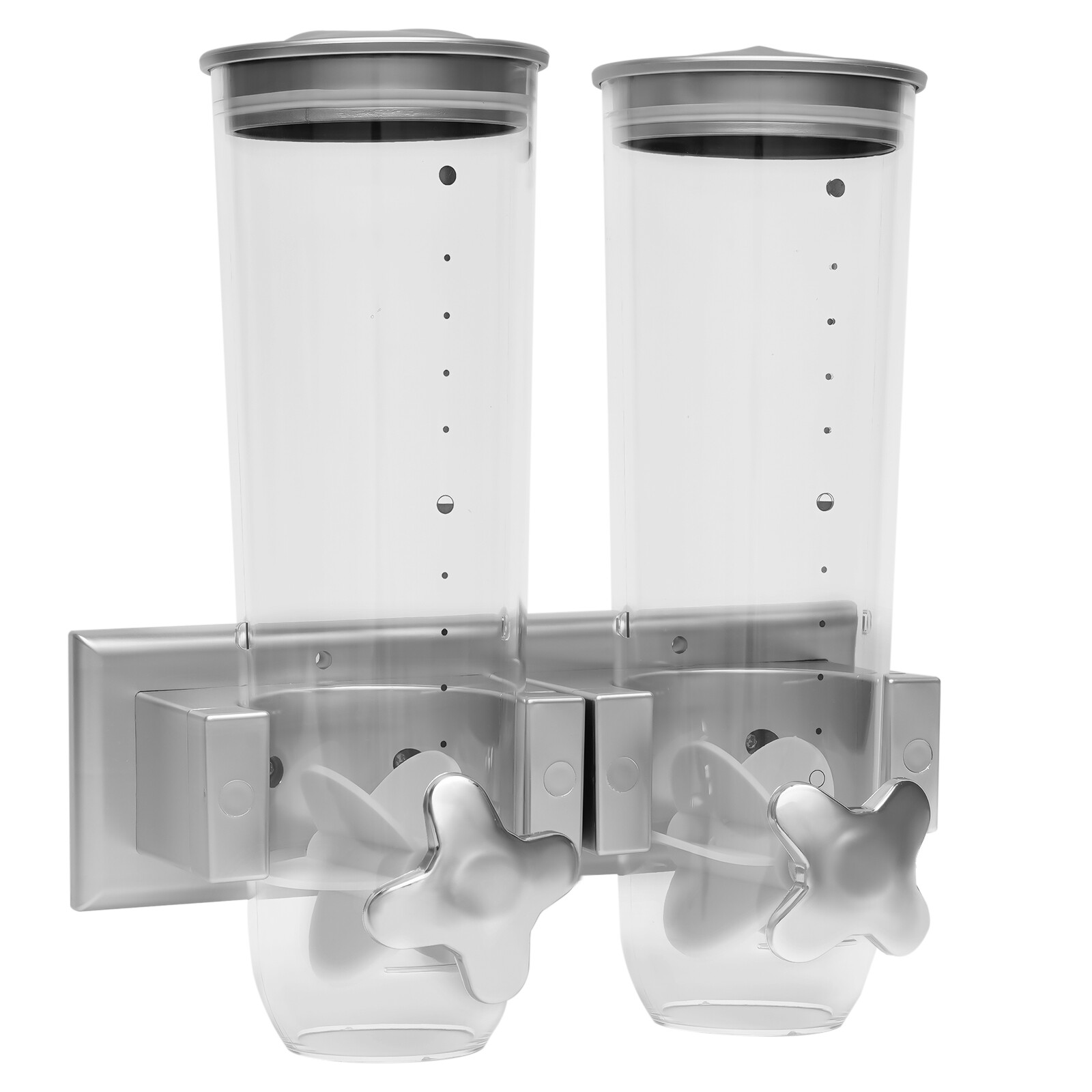 Double food dispenser, wall mounted food dispenser, capacity 3 litres