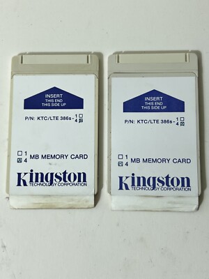 Lot of 2 KINGSTON KTC/LTE 386s 4 4MB CREDIT CARD MEMORY Card COMPAQ FLASH LTE !!