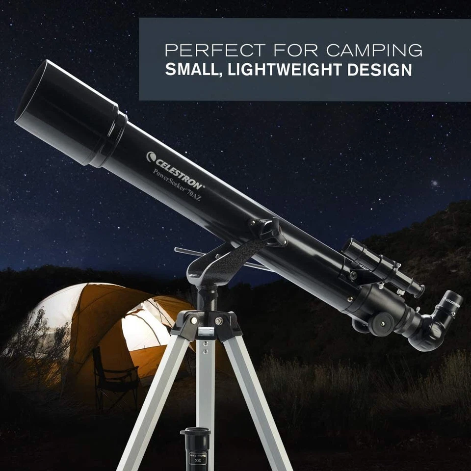 Celestron - PowerSeeker 70AZ Telescope - Manual Alt-Azimuth Telescope - Image 3 of 4