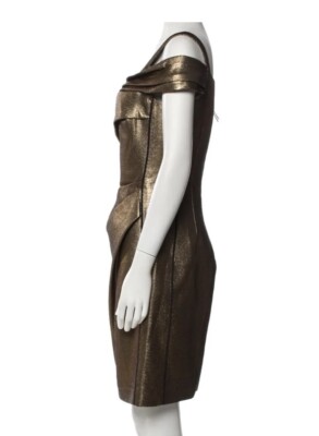 J. Mendel Paris Gold Gorgeous Dress In Size 12. Completely Lined. EUC